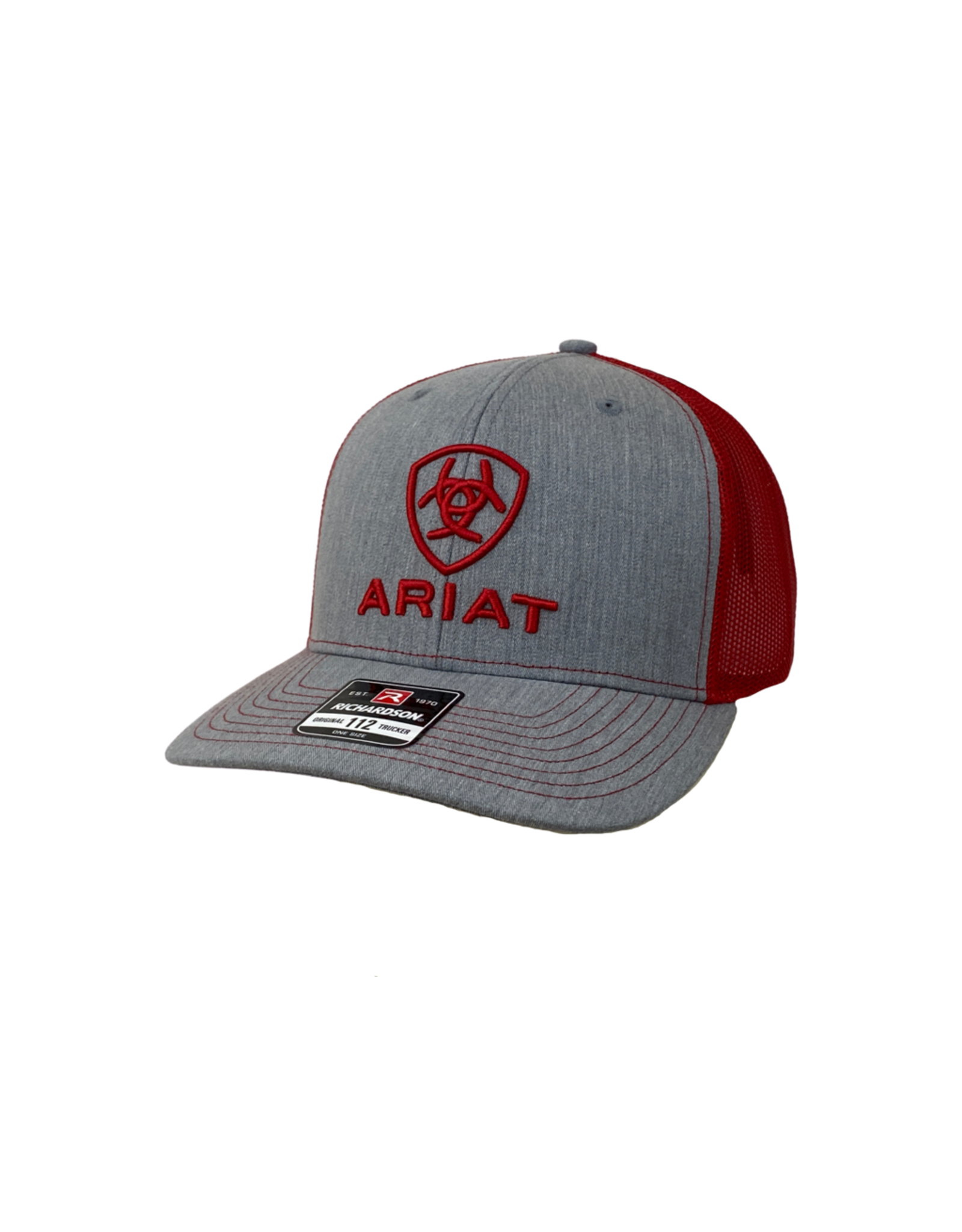 Ariat Gray/Red Logo A300005104 Ball Cap