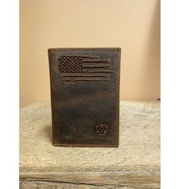 Ariat American Flag Leather A3545402 Trifold Wallet
