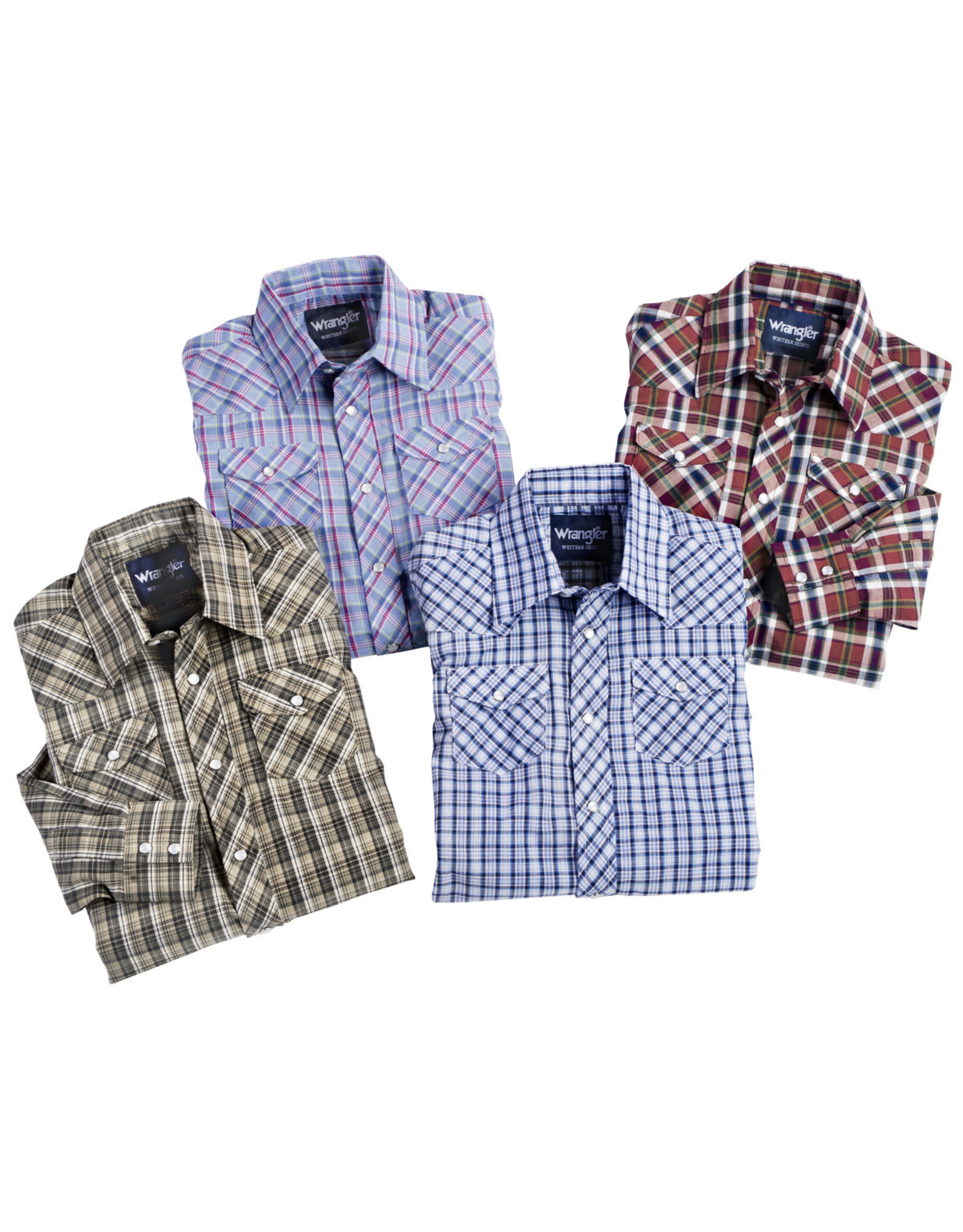 Wrangler Wrangler Kid's Classic Fit 201WAAL Plaid Long Sleeve Shirts