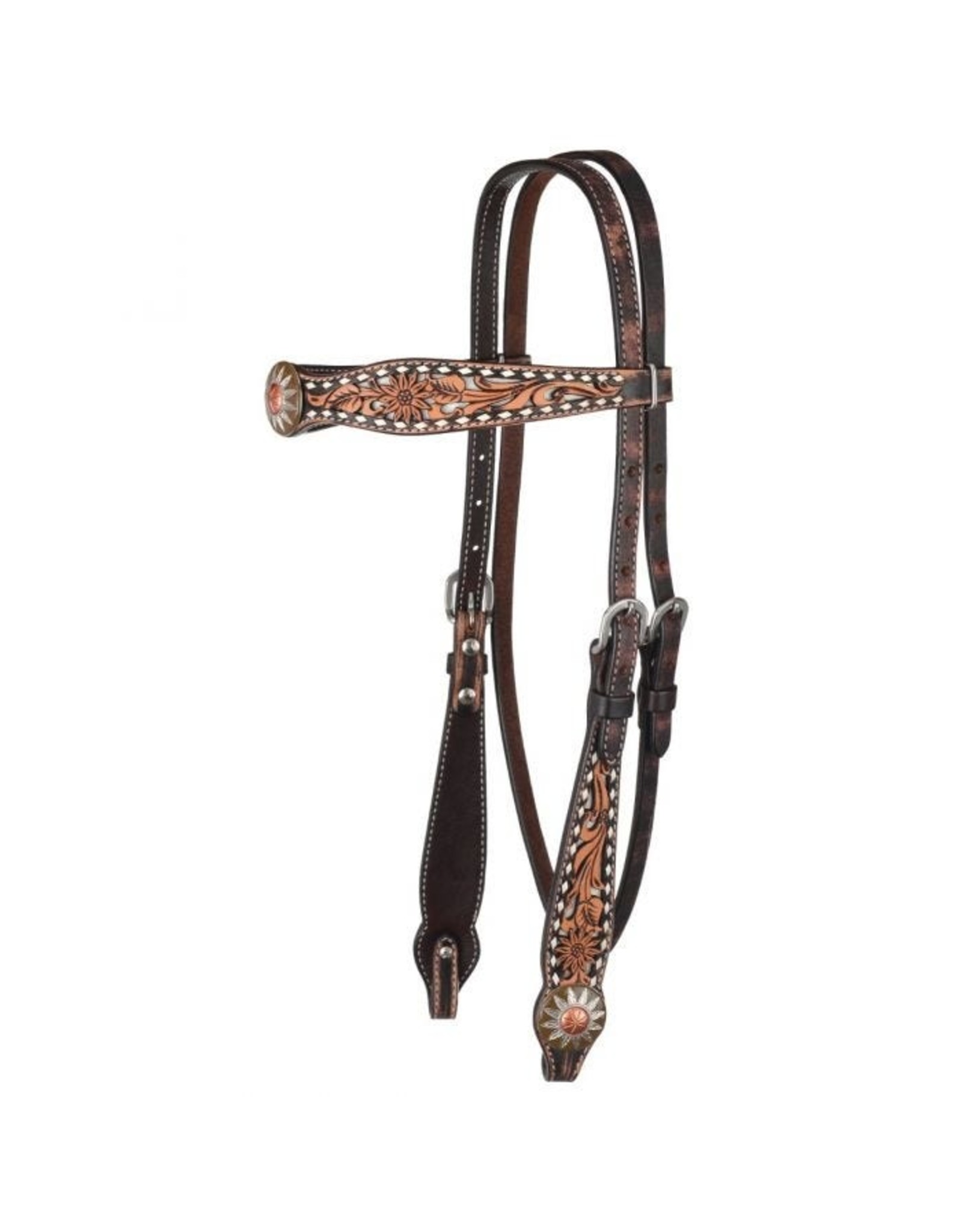 Circle Y White Daisy Filigree Browband Headstall 1007-12-SC