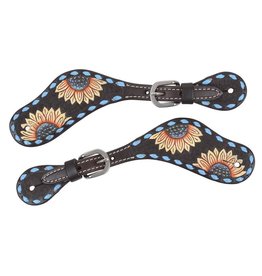 Circle Y Ladies Sunflower Buckstitch Spur Straps X0728-3001