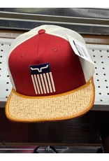 Chase Combs Leather Chase Combs Leather Kimes Cody Red Flag Snapback with Leather Brim