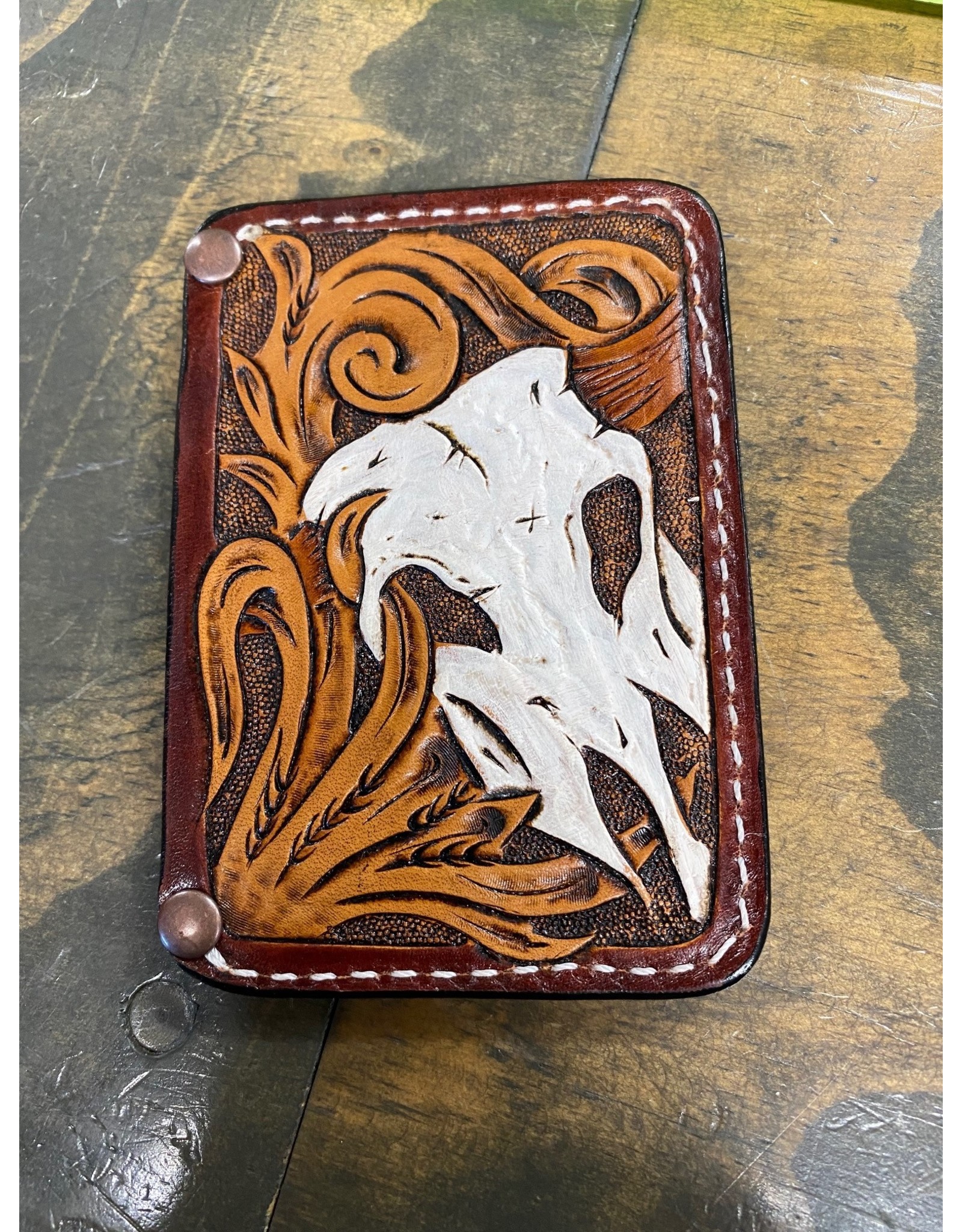 Chase Combs Leather Steer Head Front Pocket Wallet