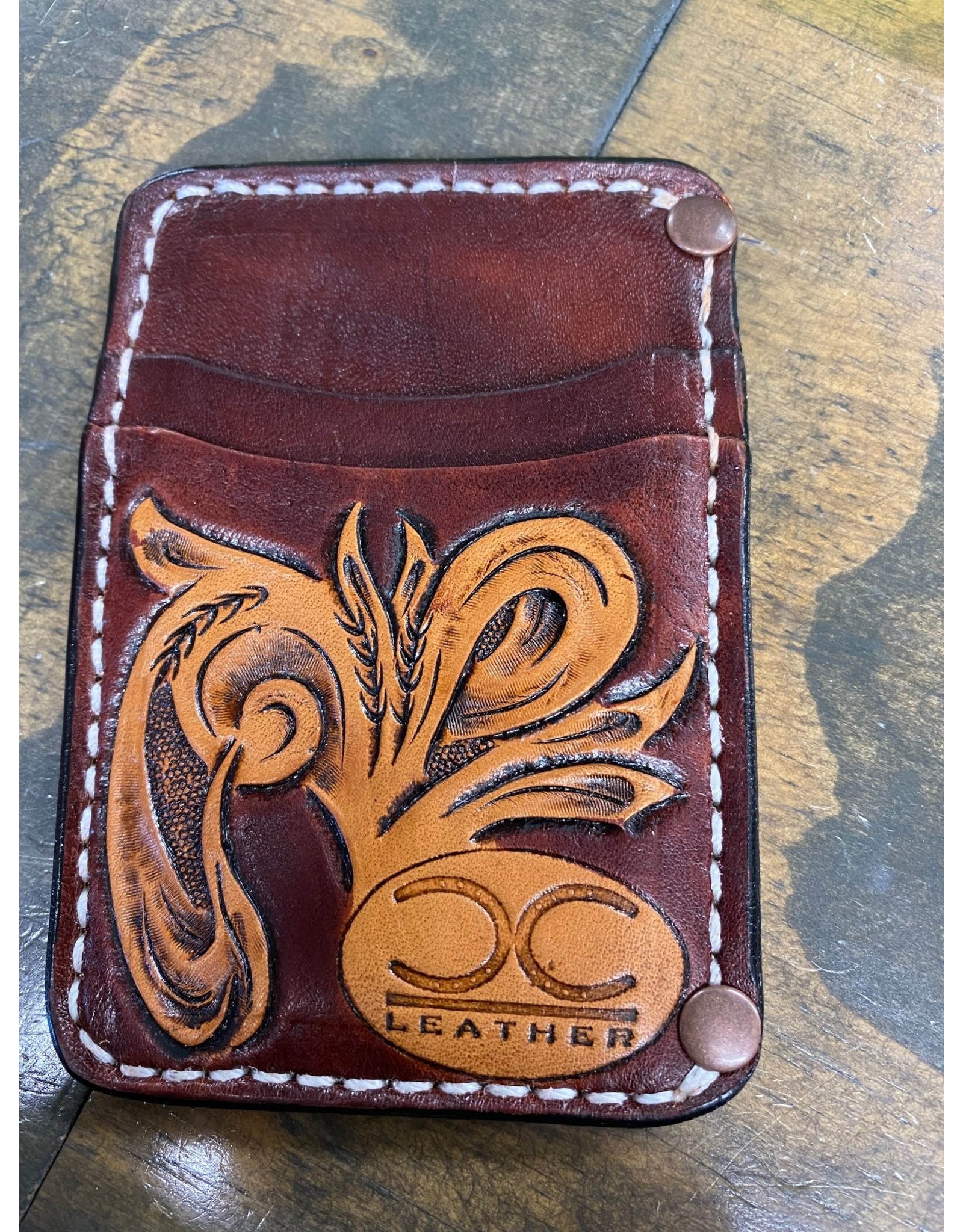 Chase Combs Leather Chase Combs Leather Steer Head Front Pocket Wallet