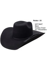 Master Hatters Rodeo 3X Black Felt Cowboy Hat M3719407