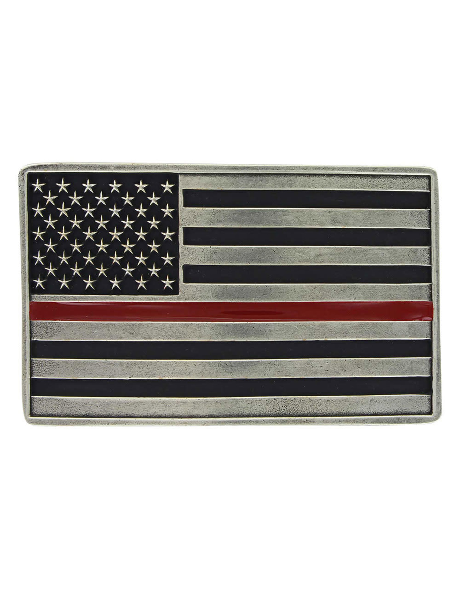 Montana Silversmiths Attitude Buckles Red Line American Flag Belt Buckle A644TRL