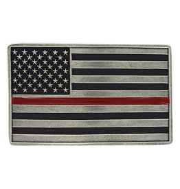 Montana Silversmiths Attitude Buckles Red Line American Flag Belt Buckle A644TRL