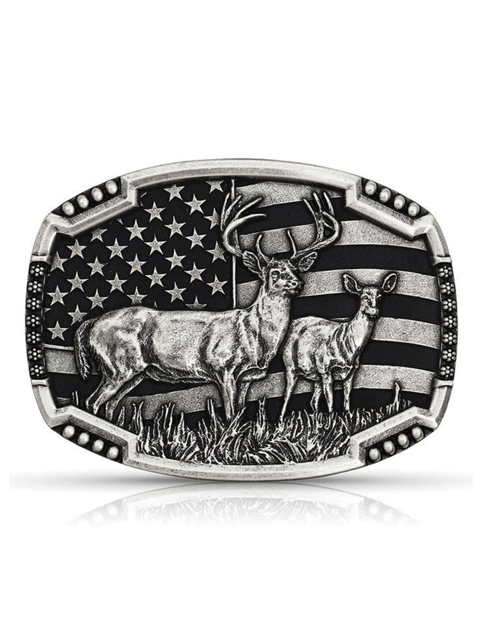 Attitude Jewelry Attitude Whitetail Deer Flag A785S Belt Buckle