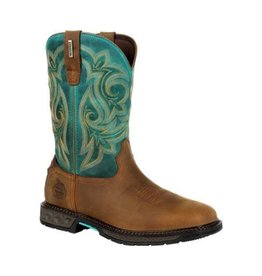 Ladies 10" Turquoise Steel Toe Waterproof GB00386 Work Boots 7W