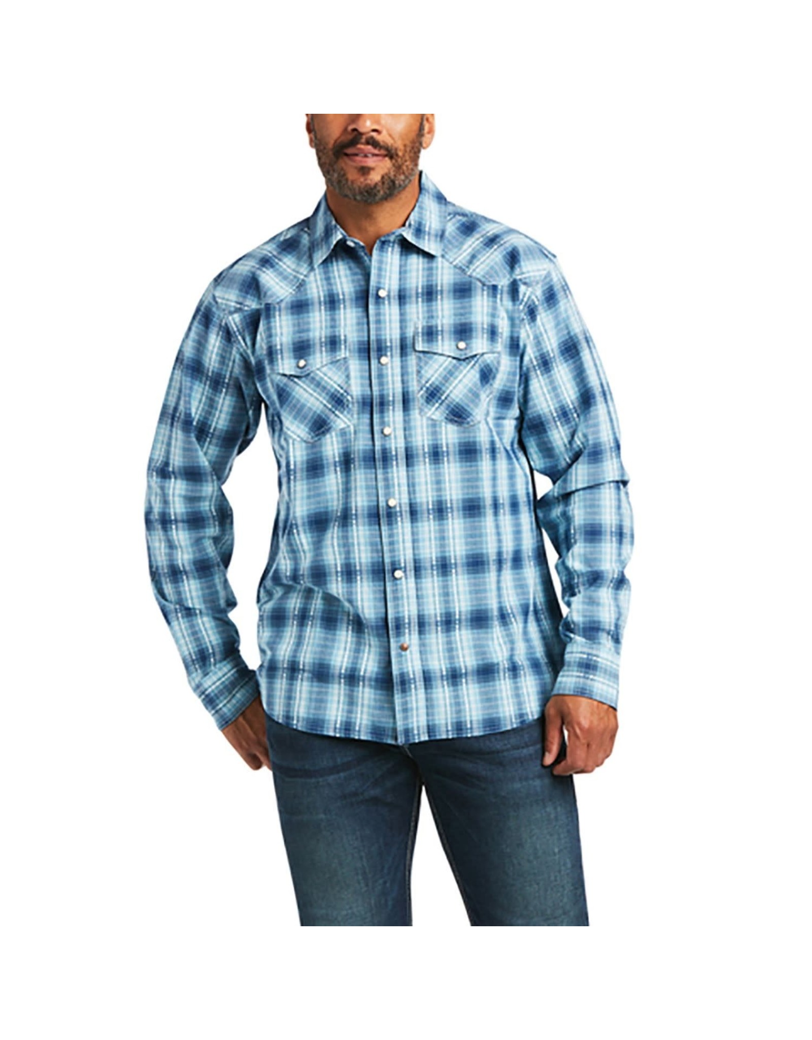 Ariat Men's Harper Retro Ensign Blue 10039685 Long Sleeve Shirt
