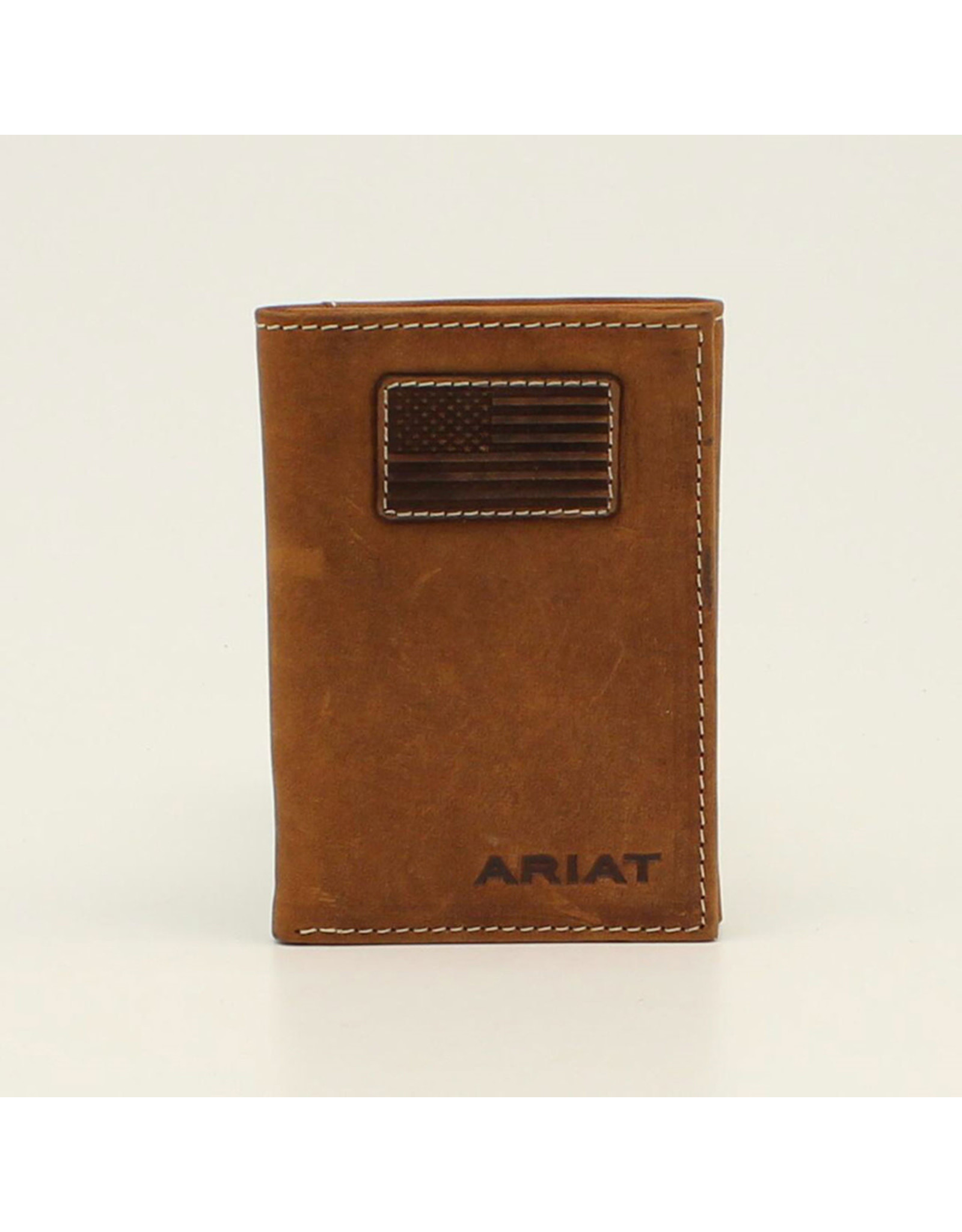 Ariat American Flag Leather Patch A3548444 Trifold Wallet