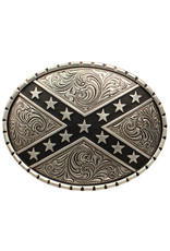Nocona Nocona Rebel Flag Silver Buckle 37922