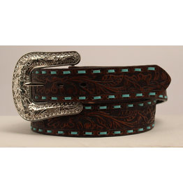 Nocona Nocona Turquoise Buckstitch Cross Concho Belt N3426002 DISC.