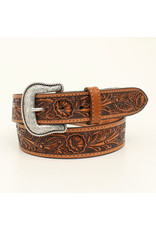 Nocona Nocona Brown Floral Tooled Belt N2300508