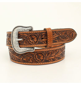 Nocona Nocona Brown Floral Tooled Belt N2300508