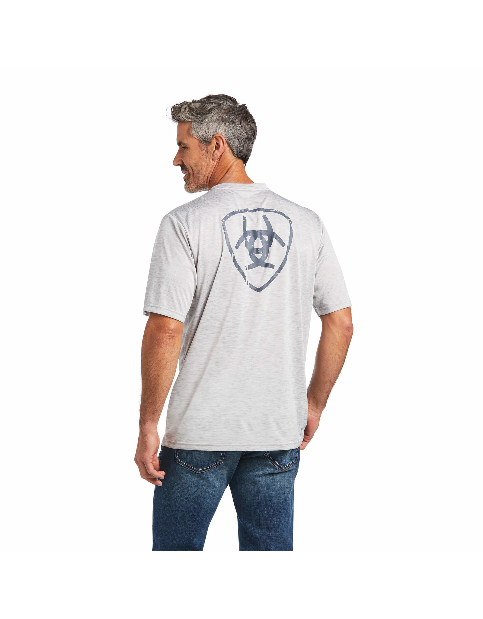 Ariat Men's Charger Shield Echo Gray 10039554 T-Shirt
