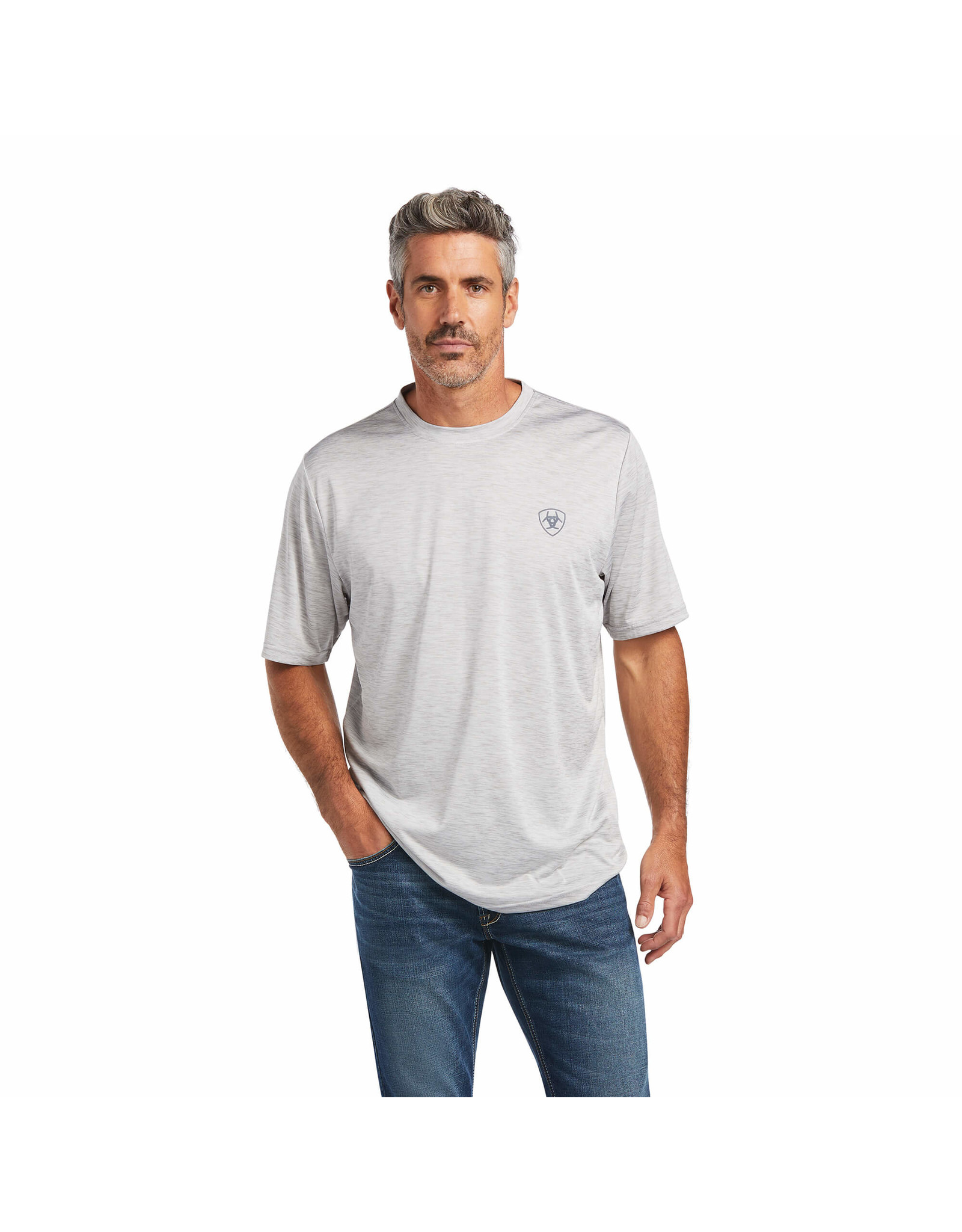 Ariat Men's Charger Shield Echo Gray 10039554 T-Shirt