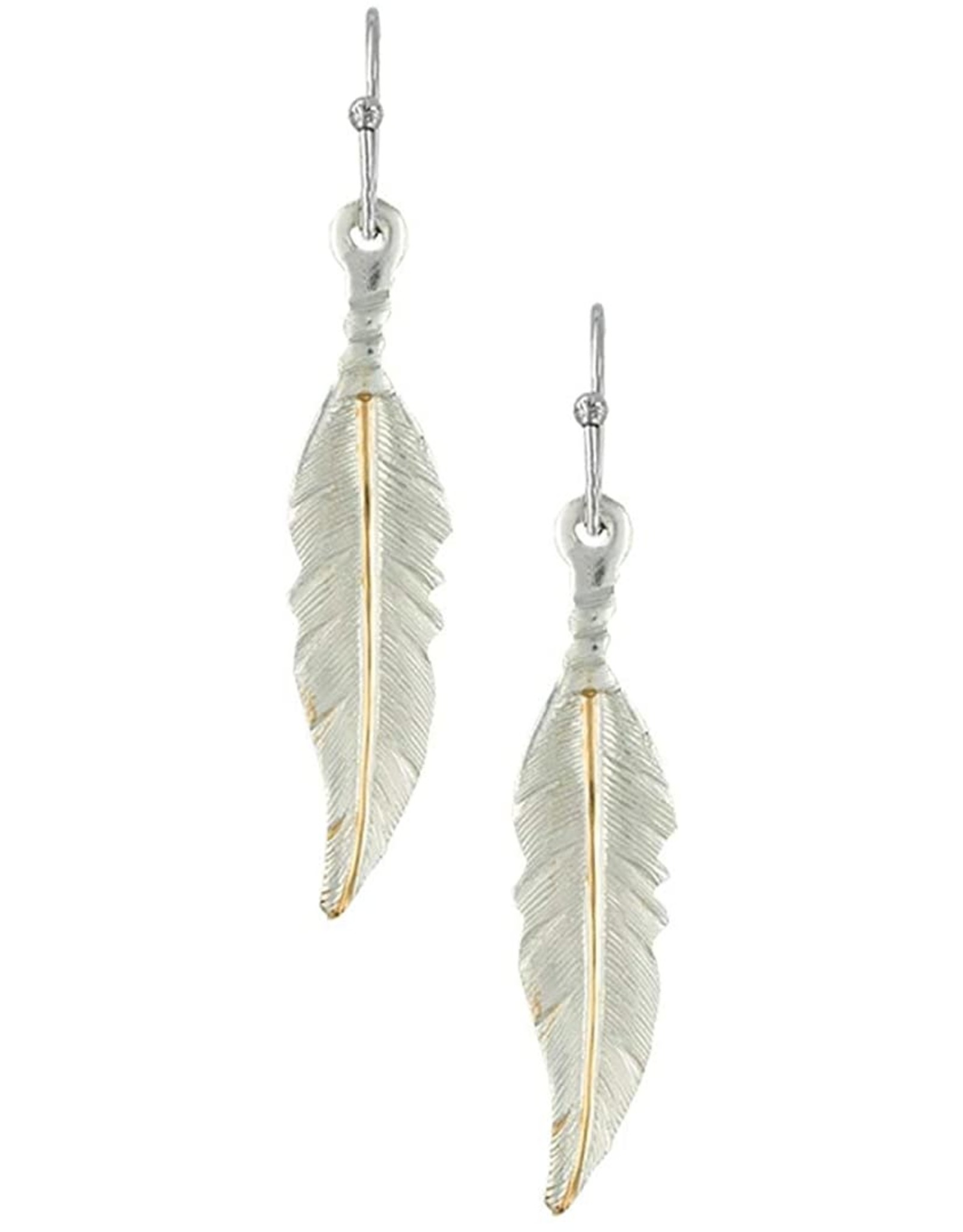 Montana Silversmiths Montana Silversmith 2-Tone Feather Dangle ER1967 Earrings