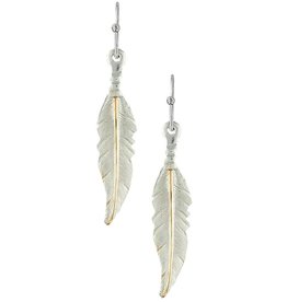 Montana Silversmiths Montana Silversmith 2-Tone Feather Dangle ER1967 Earrings