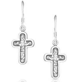 Montana Silversmiths Montana Silversmith Wrapped Filigree Cross ER4784 Earrings