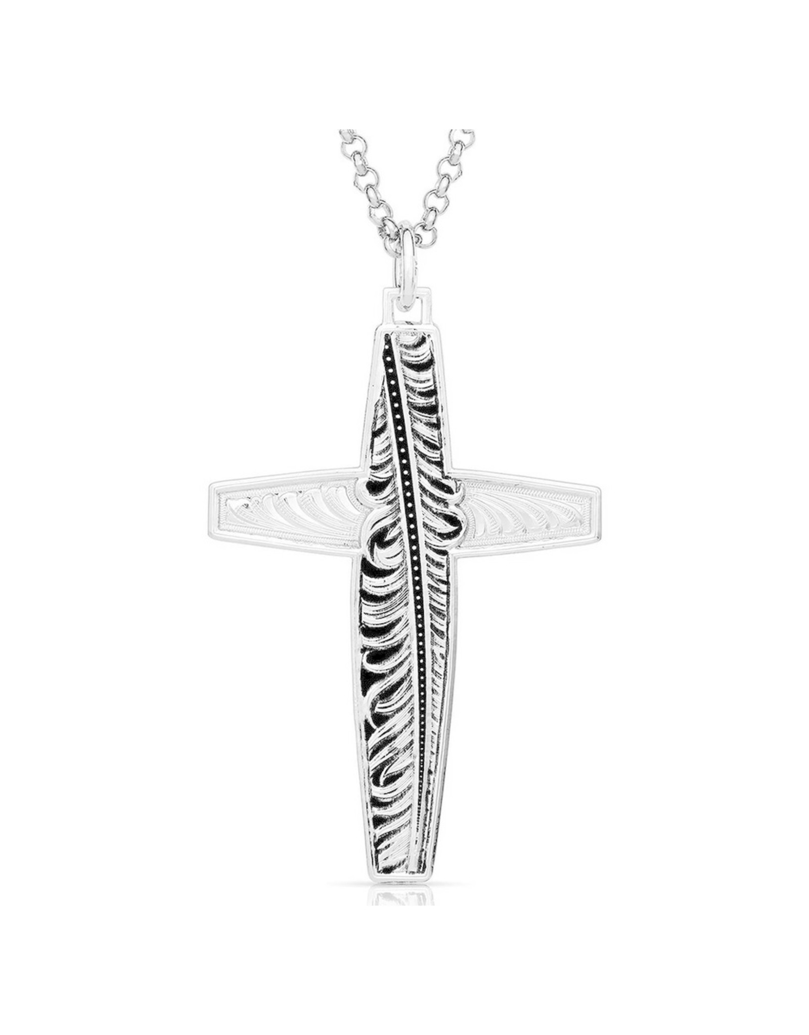 Montana Silversmiths Montana Silversmiths Faith Hope & Feathers Cross NC4694 Necklace