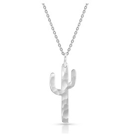 Montana Silversmiths Montana Silversmith Hammered Silver Reversible Cactus NC4288 Necklace