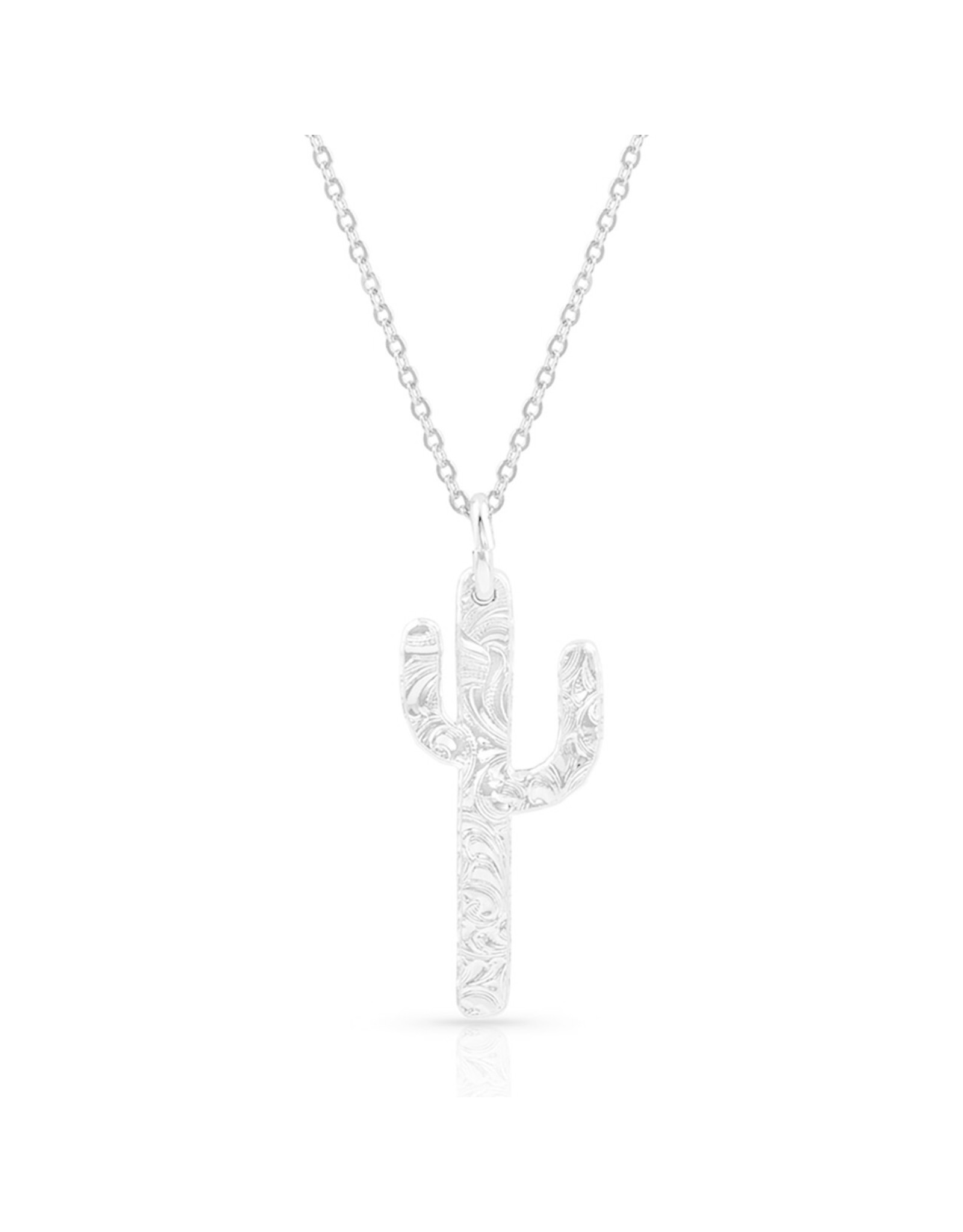 Montana Silversmiths Montana Silversmith Hammered Silver Reversible Cactus NC4288 Necklace