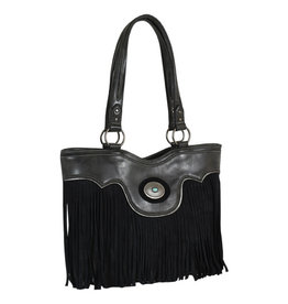 Justin Tote Graphite with Suede Fringe 2197491