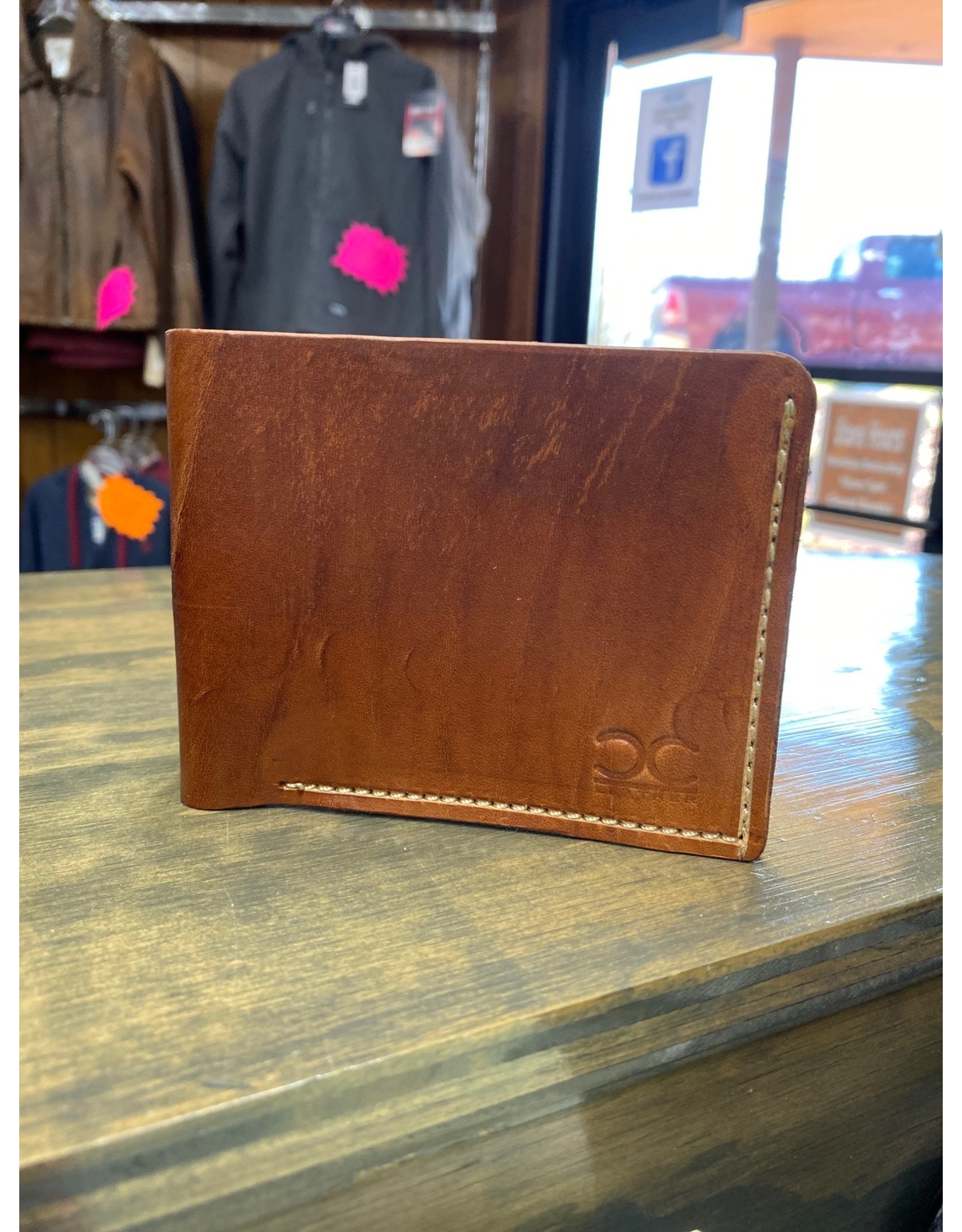 Chase Combs Leather Two-Tone Mahogany Bifold Wallet