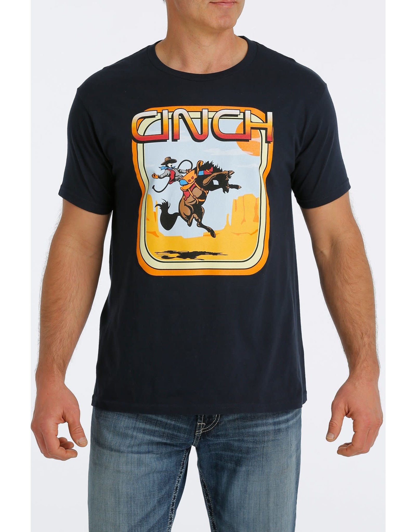 Cinch Men’s Navy Vintage Bronc Logo MTT1690495 Logo Tee