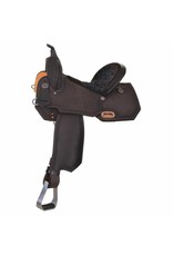 High Horse Circle Y High Horse Lindale 6228-750C-05 Chocolate Rough Out 15” Seat Wide Tree Barrel Saddle
