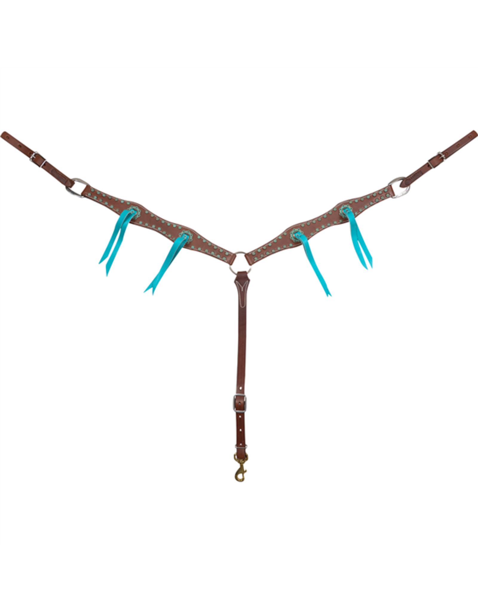 Martin Martin Saddlery Turquoise/Copper Dot Buckles BC15019ATD Breast Collar
