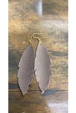 GritsNGrace Gold Feather Leather Earrings