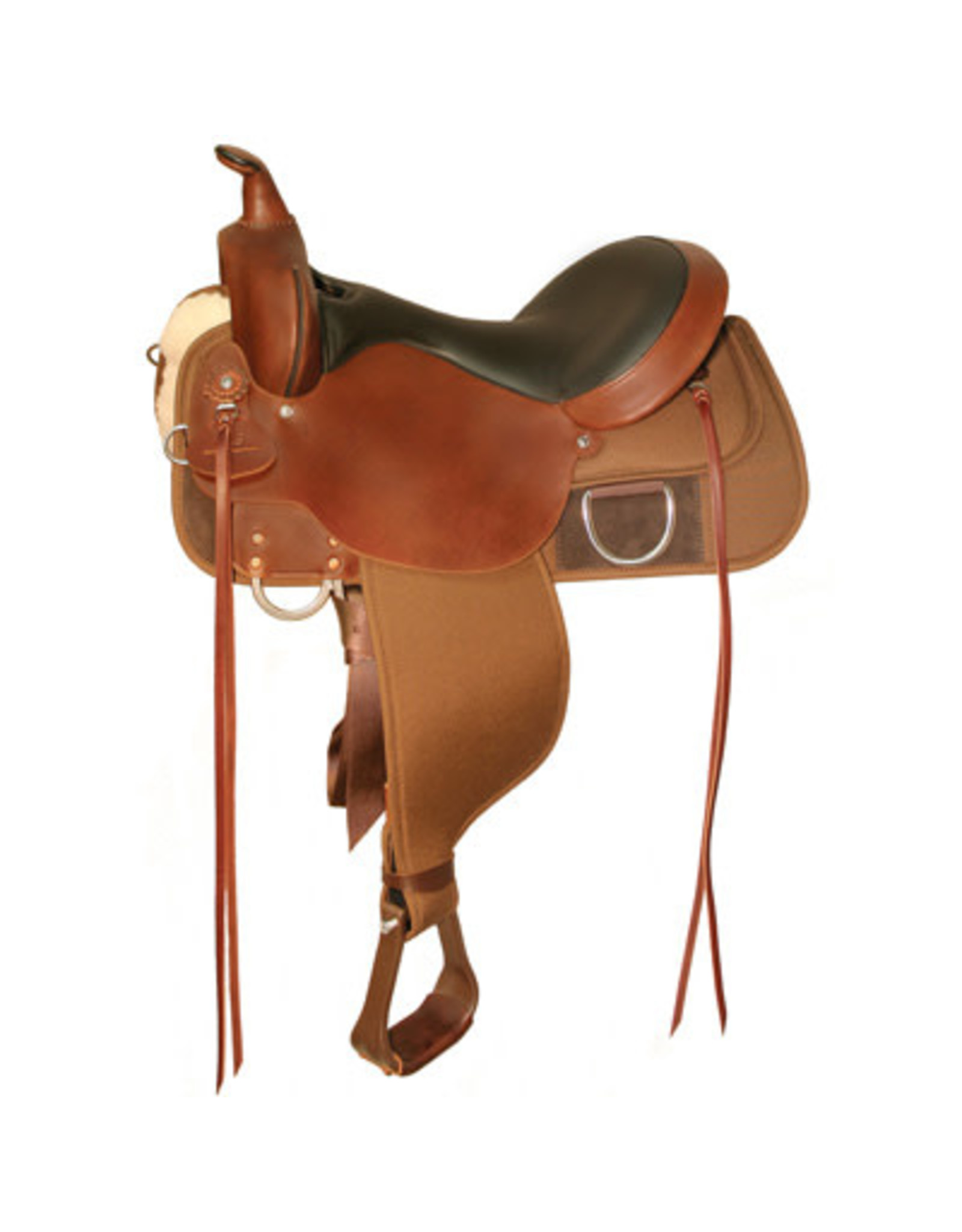 Circle Y High Horse Lockhart Cordura Trail Saddle Walnut 16"Seat, Wide Tree 6910-2601-05