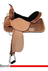 Circle Y Proven Antique Mansfield Maltese Cross Oversized 14" Seat Medium Tree 6221-2456-04 Barrel Saddle
