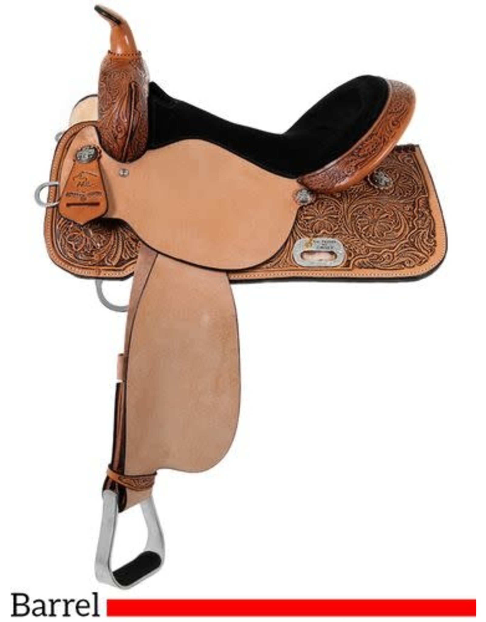 Circle Y Proven Antique Mansfield Maltese Cross Oversized 14" Seat Medium Tree 6221-2456-04 Barrel Saddle