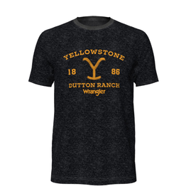 Wrangler Men's Yellowstone Dutton Ranch Est. 1886 2323394 Caviar Heather Short Sleeve T-Shirt