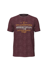 Wrangler Men's Yellowstone Dutton Ranch Est. 1886 2323380 Burgundy Heather Short Sleeve T-Shirt