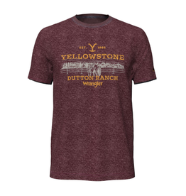 Wrangler Men's Yellowstone Dutton Ranch Est. 1886 2323380 Burgundy Heather Short Sleeve T-Shirt