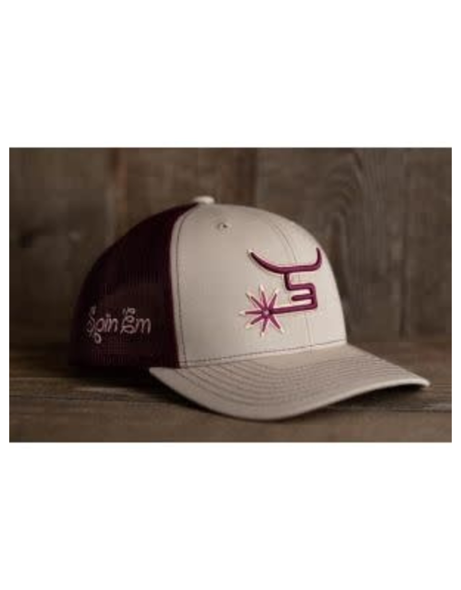 Spin Em Spin Em "Ruby" Tan/Burgundy Cap