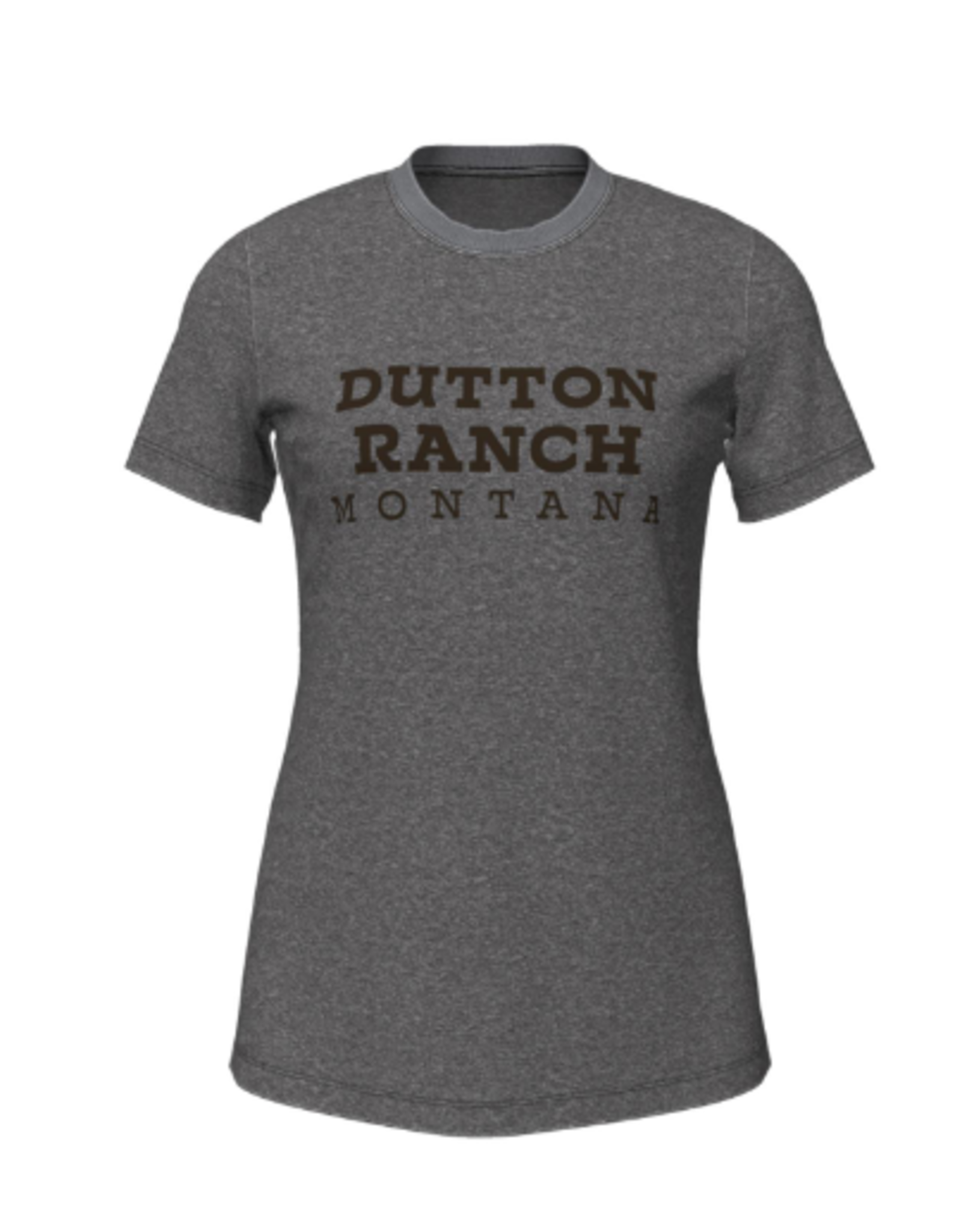 Wrangler Ladies Yellowstone Dutton Ranch Grey Heather 112323595 Short Sleeve Slim Fit T-Shirt