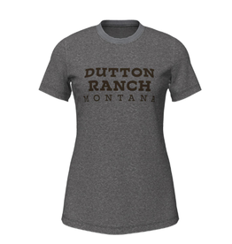 Wrangler Ladies Yellowstone Dutton Ranch Grey Heather 112323595 Short Sleeve Slim Fit T-Shirt