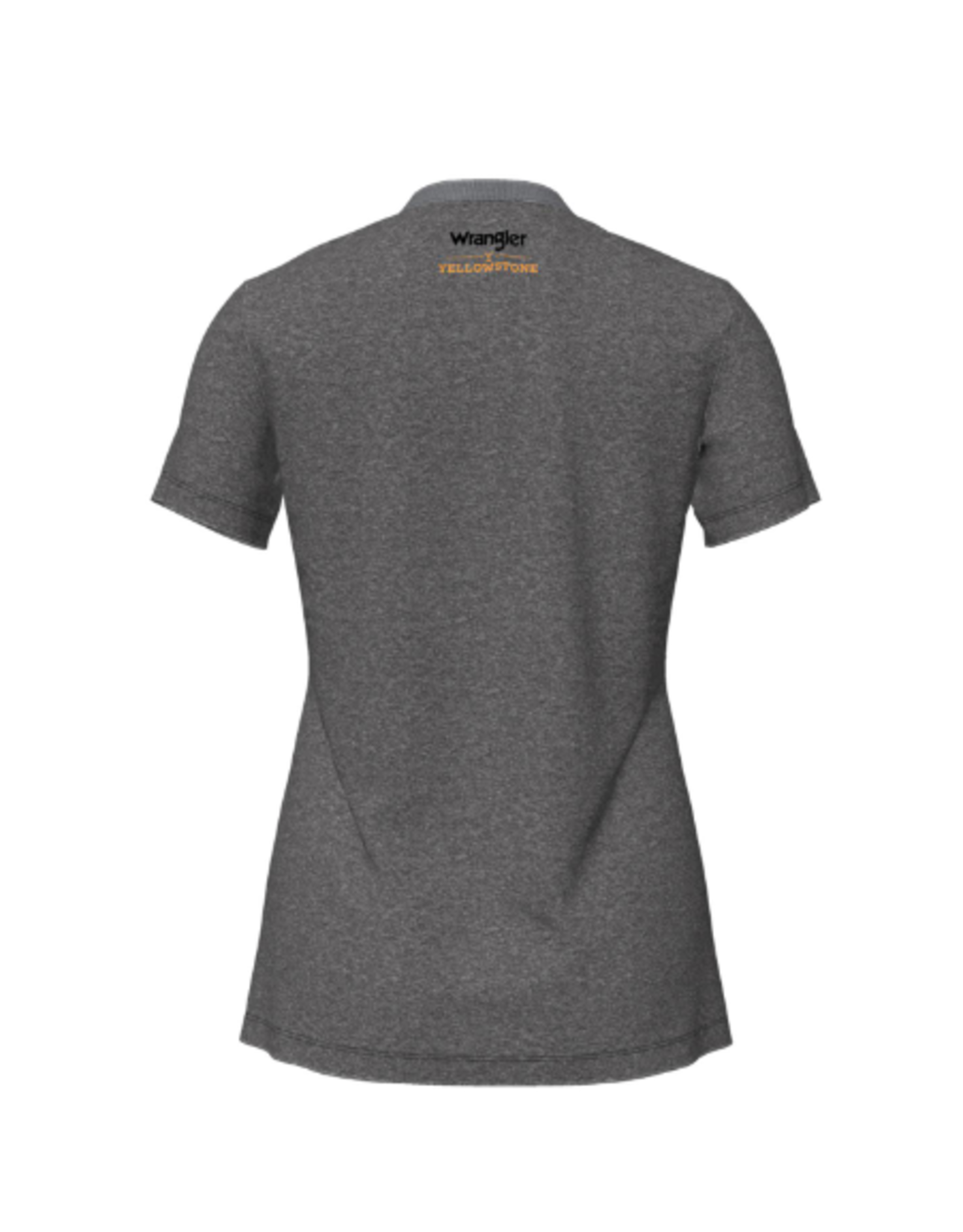 Wrangler Ladies Yellowstone Dutton Ranch Grey Heather 112323595 Short Sleeve Slim Fit T-Shirt