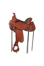 Circle Y Alpine Medium Oil Flex 2 17" Seat, Wide Tree  with Border Tooling 2377-8704-05 Trail Saddle