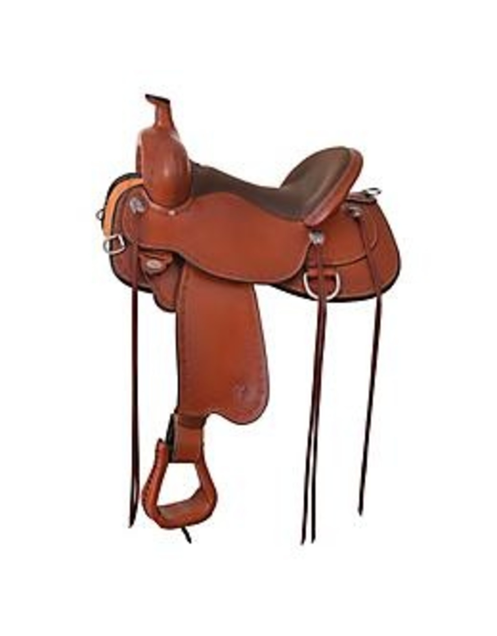 Circle Y Alpine Medium Oil Flex 2 17" Seat, Wide Tree  with Border Tooling 2377-8704-05 Trail Saddle