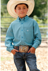Cinch Cinch Boys Turquoise/Lime MTW7060280 Long Sleeve Shirt