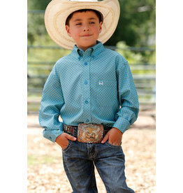 Cinch Cinch Boys Turquoise/Lime MTW7060280 Long Sleeve Shirt