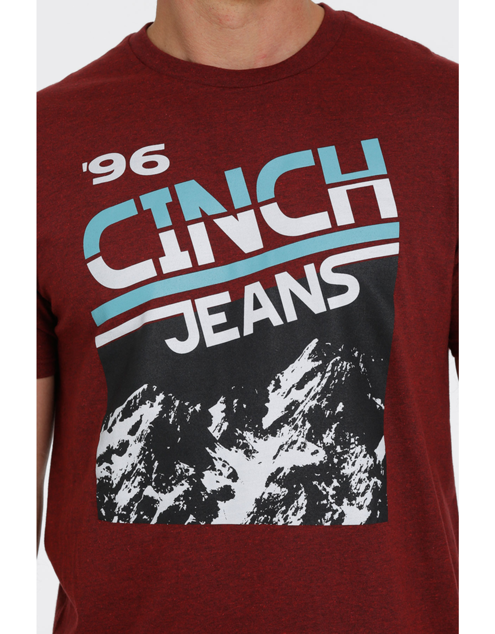 Cinch Mens Cranberry Mountain MTT1690478HRE Graphic Tee
