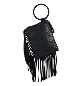 Tony Lama Tony Lama Bangle Wristlet Tooled Black 2196789BLK