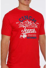 Cinch Men’s Lead Don’t Follow Logo Red MTT1690488 Red T-Shirt